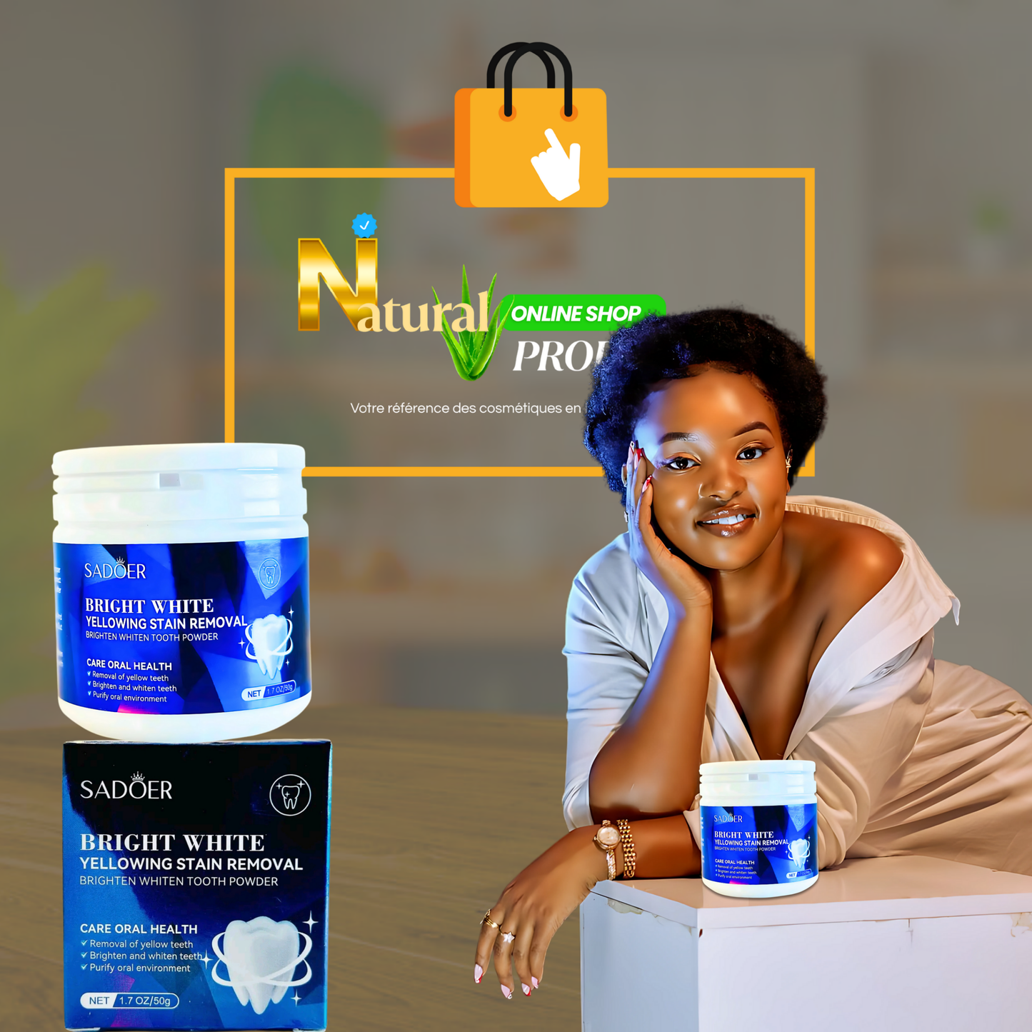 Sadoer - POUDRE NATURELLE DE BLANCHIMENT DES DENTS EN 6 JOURS