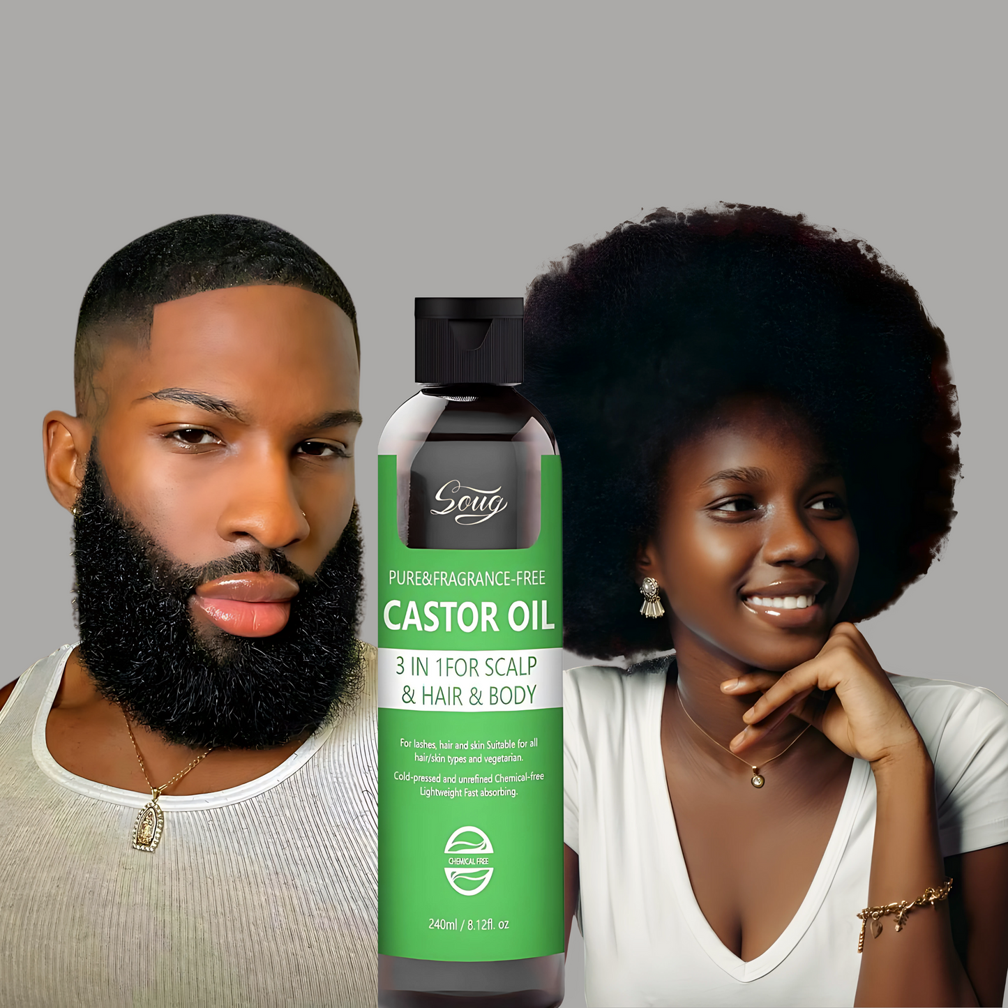 HUILE DE RICIN POUR CHEVEUX ET BARBE