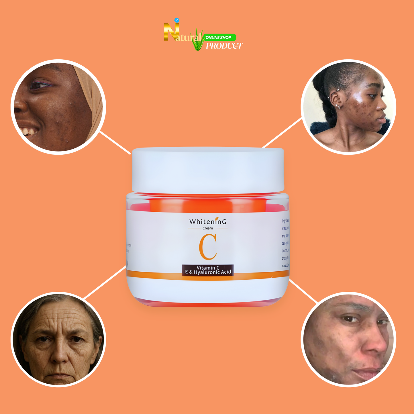 CREME DE VISAGE A BASE DE LA VITAMINE C ET ACIDE HYALURONIQUE